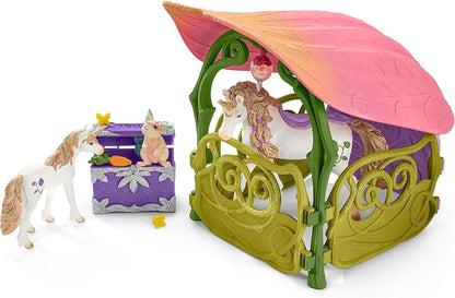 SCHLEICH BAYALA | Sparkling Flower House with unicorns, lake, and stable 42445 | Set includes elf, cloud squirrel, and accessories | great gift for girls and boys | playable figure from 5 years | 71 pieces