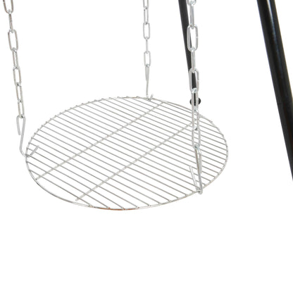 Mayer Barbecue BRENNA Swivel Grill Set, Dutch Oven Set with Tripod Stand, Dutch Oven 5.5 l, Cast Iron Pan, Stainless Steel Grill Grate & Coaster