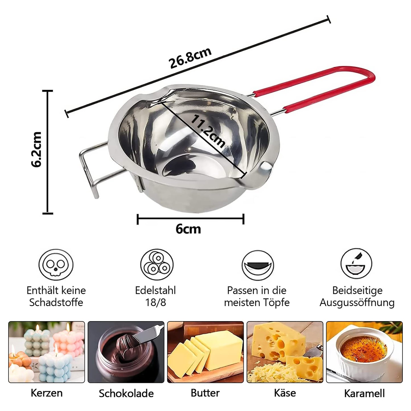 JILERWEAR Silicone Mold 6 Pack Candle Making Kit with Candle Wicks and Wax Melting Pot, for making scented candles, use as home decor.