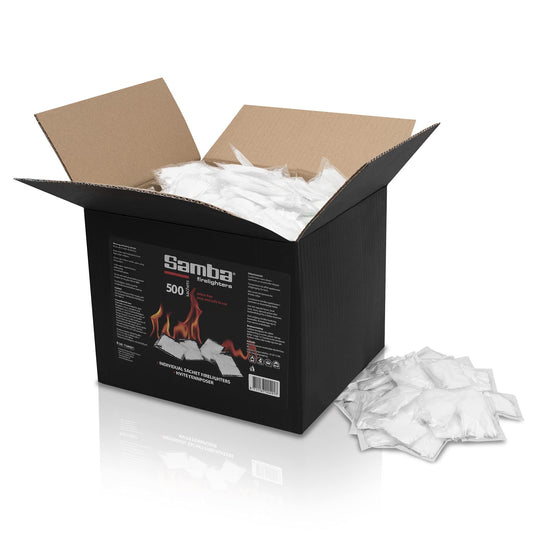 Firelighters, stove lighters, grill lighters made of paraffin [500 ignition bags] - Premium fire igniter, fire cushions, firestarter, ignition bags, ignition aid fire bag.