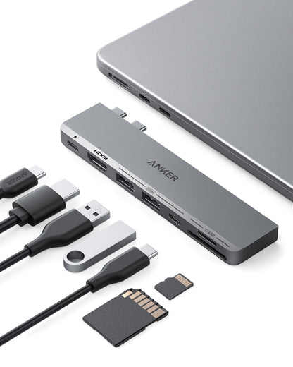 Anchor USB-C Hub for MacBook, Anchor 547 USB-C Hub (7-in-2), Compatible with Thunderbolt 4 Port, 4K HDMI, 2 USB-A ports for MacBook Pro 13 inch, MacBook Air M1/M2, and more.