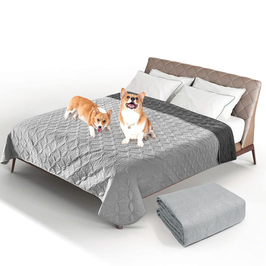 PICK FOR LIFE water-resistant dog blanket, 208x208cm. Reversible pet blanket for large and small dogs. Protects bed, sofa, car.