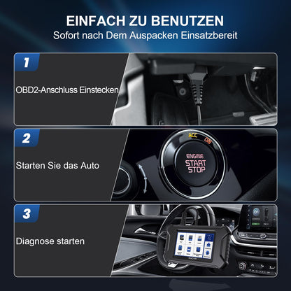 Car diagnostic tool, MUCAR CS5 OBD2 diagnostic tool with 5 system diagnoses (ECM/SRS/ABS/BCM/TCM), car diagnostic tool for AutoVIN, Android 7.0, free to use.