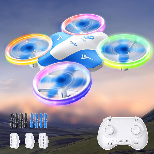Korffe Mini Drone for Kids Toy for 6 7 8 9 10+ Years Old Boys, RC Airplane Toy Drone for Kids and Beginners with LED Lights Indoor & Outdoor Gifts for Boys and Girls