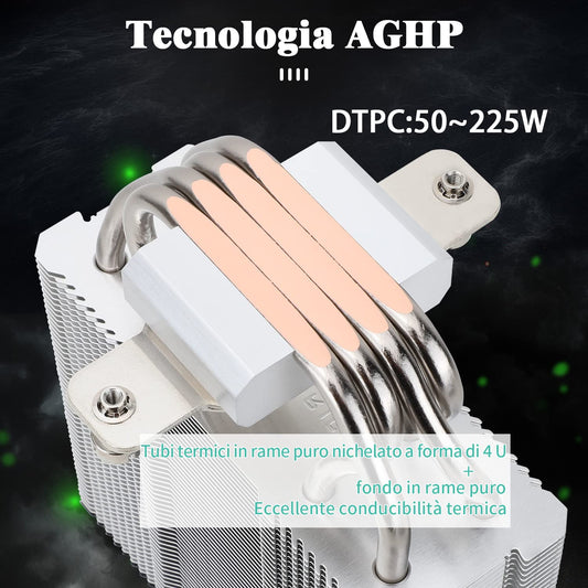Thermalright Assassin X 120 SE CPU air cooler, AX120 SE, 4 Heatpipes, TL-C12C PWM Silent Fan CPU cooler with S-FDB bearing, for AMD AM4/AM5 Intel 1700/1150/1151/1200