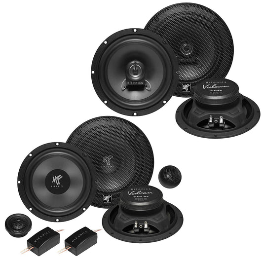 Mediadox Front/Rear 16.5cm/165mm Car Speakers/Boxes/Speakers Complete set from Hifonics compatible for VW Volkswagen.