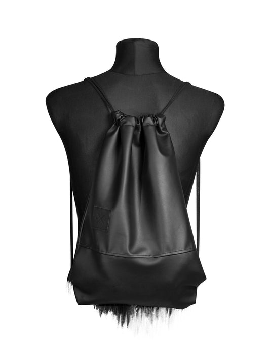 Manufaktur13 Black Out Sports Bag - Faux leather backpack gym bag sports bag M13
