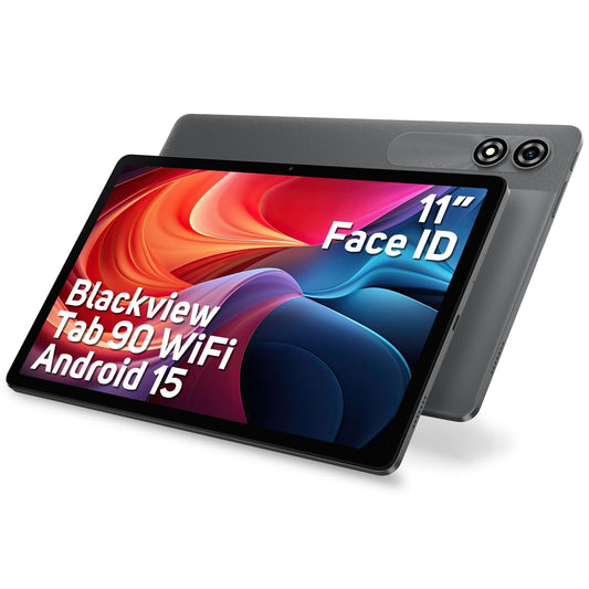 Blackview Tab90 WiFi Android 15 Tablet 11 inch, 12GB RAM, 128GB storage (expandable to 2TB), Widevine L1 display, Octa-core T606, 8200mAh battery, 5G WiFi, dual 13MP+8MP cameras, GMS, BT 5.0