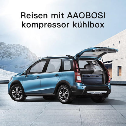 AAOBOSI 72L compressor cooler, car cooler with WiFi app control USB port, 12/24V and 100-240V cooler up to -20°C for car, truck, boat, RV, camping.