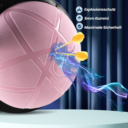 DH FitLife Balance Ball, Yoga Balance Trainer Φ60*22cm up to 200KG capacity, half Gym Ball Fitness Balance Board, Balance Board with pump and 2 fitness bands, Pink.