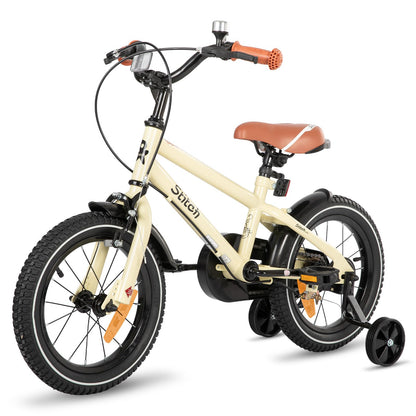 STITCH 16-inch kids bike for 5-7 year old boys, 16-inch bike for boys with training wheels, Beige