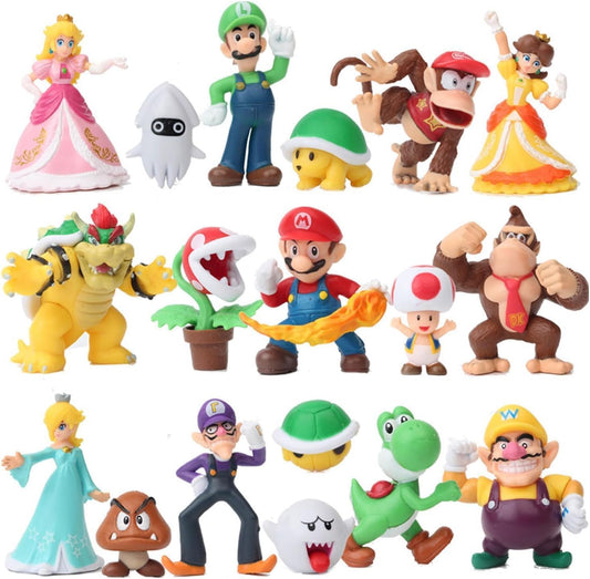 18 pieces cake decorations, cake toppers, birthday decorations, cupcake decorations, super cake decorations, cartoon children's birthday cake decorations, party cake decorations, suitable for baby shower, kids birthday party cake decorating supplies.