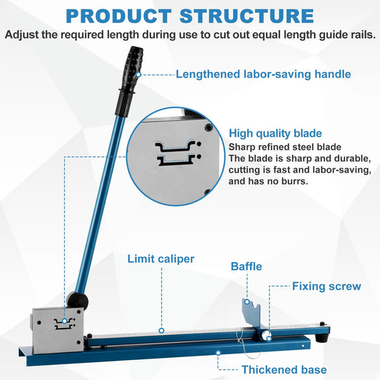MXBAOHENG DIN Rail Cutter Double Hole Rail Cutting Machine with Ruler for cutting Steel/Aluminum Rail (blue)