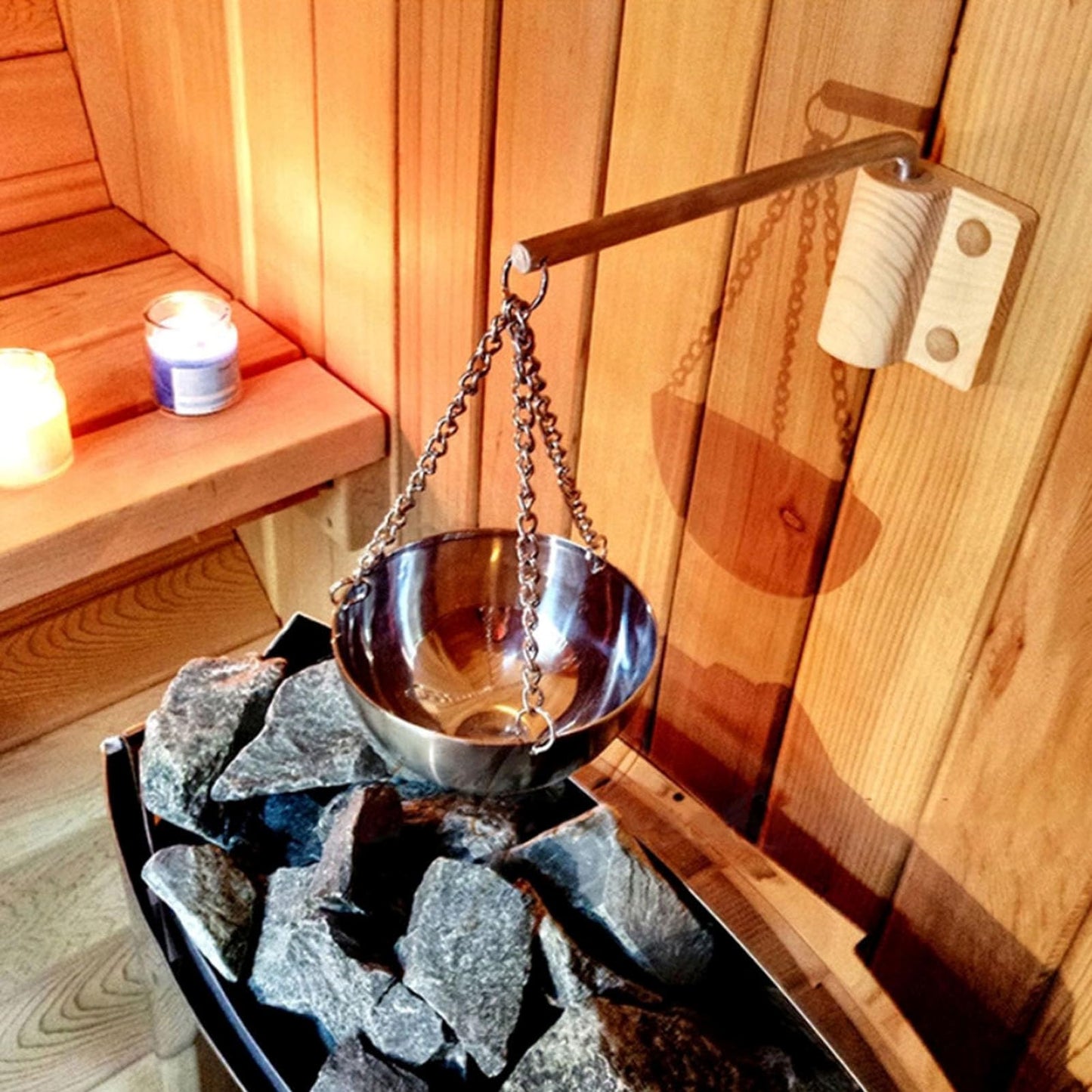Duocon Bowl Sauna, Stainless Steel Bowl with Accessories, Sauna Herb Bowl, Hanging Sauna Vaporizer Bowl, for Sauna and Spa Infusions, Gift Ideas
