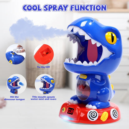 EagleStone Moving Dinosaur Shooting Game for Kids, Spaying & Auto-Scoring, Dino Target Game with 2 Pump Guns, 48 Foam Balls, Sound, Gift for Boys & Girls, Party Game