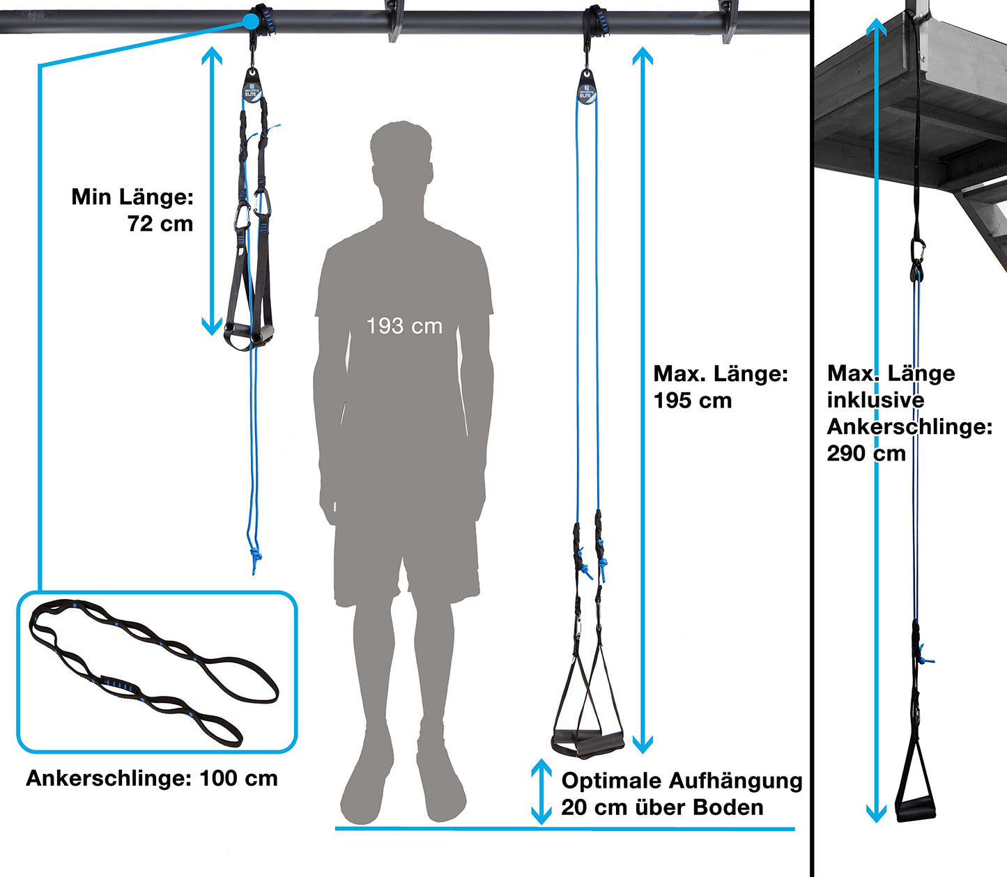 aerobis® aeroSling Elite Plus suspension trainer set PRO | Sling Trainer full body workout with pulley, door anchor | Video instruction + training plan