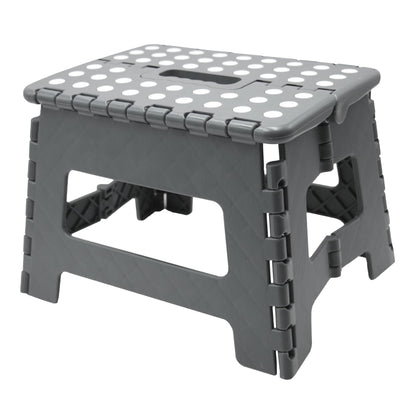 ZOLLNER folding step stool - Foldable stool for kids and adults up to 120kg - Anti-slip coating - with practical carrying handle - extremely light - 22 cm high - Plastic - anthracite