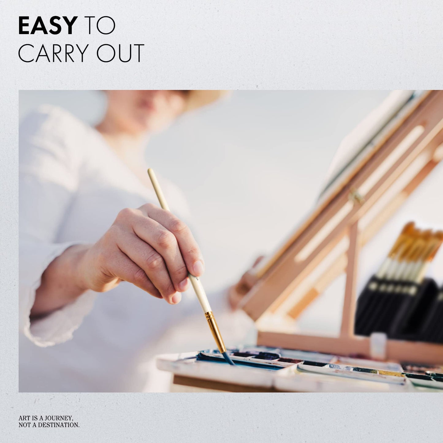 ARTIFY 18-piece brush set, suitable for acrylic, oil, gouache, watercolor brushes including pop-up carrying case with palette and 2 sponges - white.