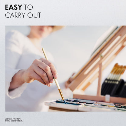 ARTIFY 18-piece brush set, suitable for acrylic, oil, gouache, watercolor brushes including pop-up carrying case with palette and 2 sponges - white.