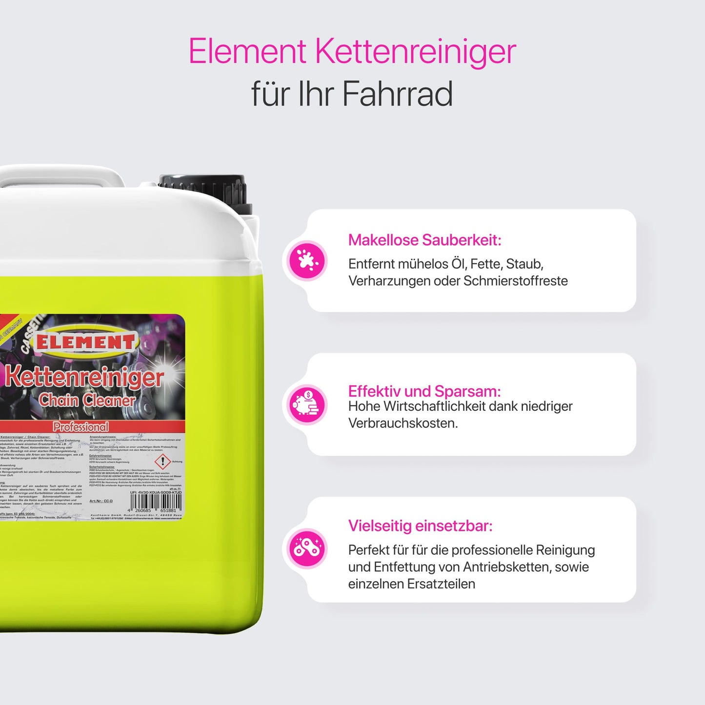 Chain cleaner for your bike. 5 liter canister. Drive degreaser. Bike chain. Ideal chain care. Chain Cleaner. Degreaser. Bike chain cleaner. Drive cleaner.