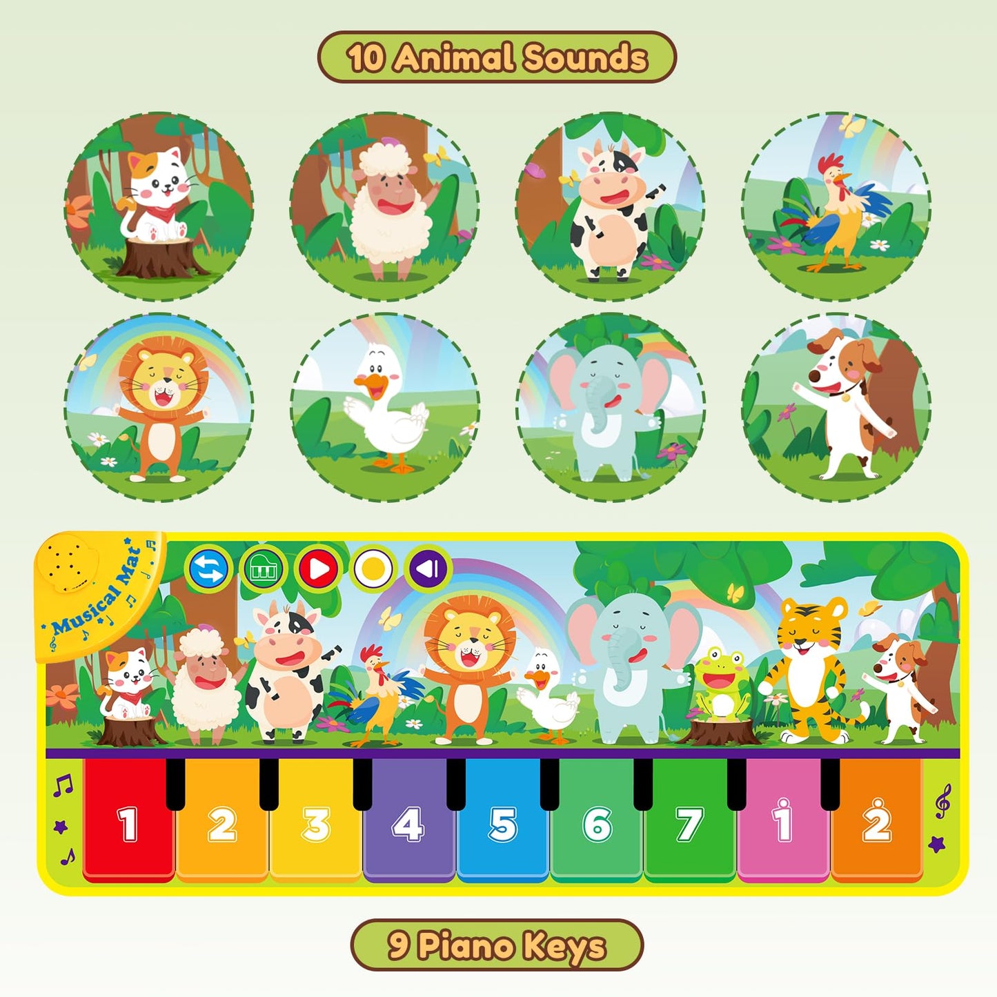 WEARXI Baby Toy for 1 Year Old Music Mat, Toys for 1 Year Old, Gift for 1 Year Old Boy Girl, Party Favor Birthday Gifts for Kids, Advent Calendar Fillers for Children.