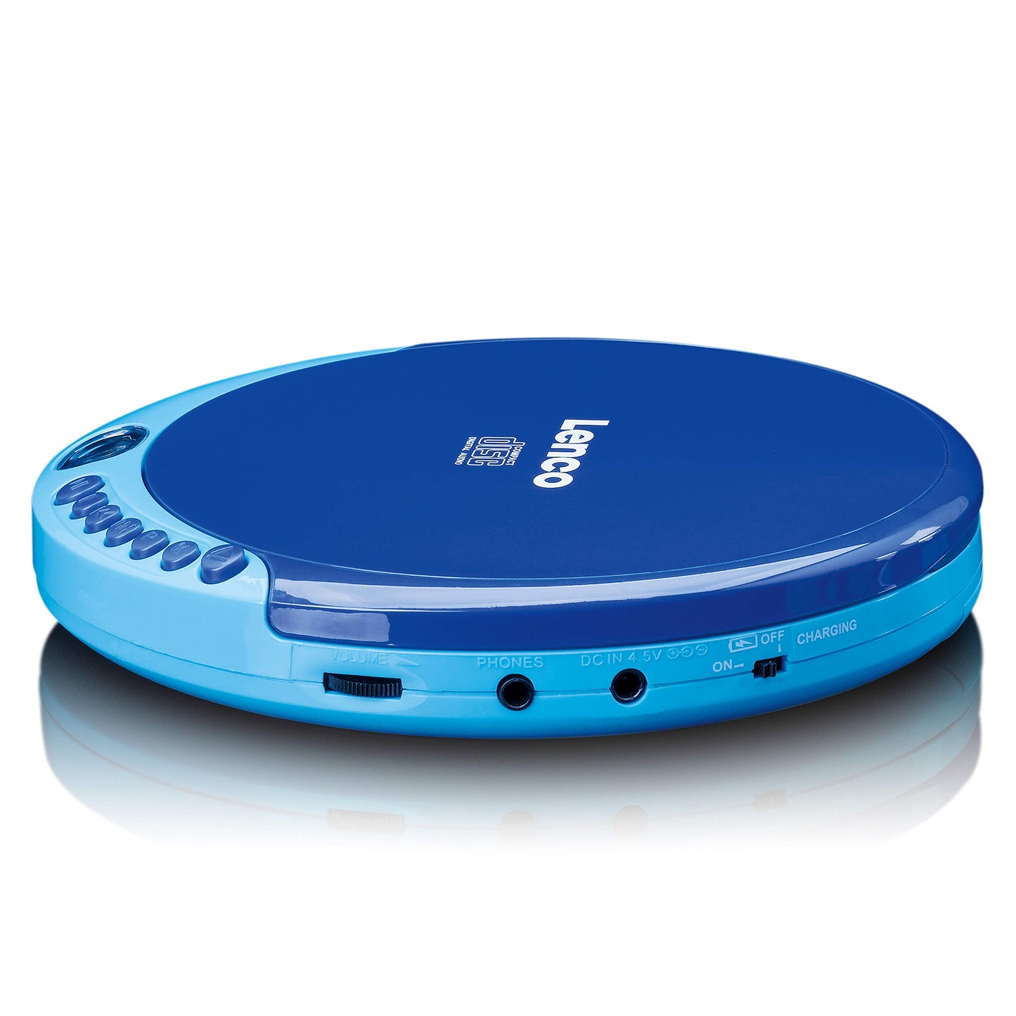Lenco CD-011 Portable CD Player Walkman - Diskman - CD Walkman - Blue & Philips SHK2000BL/00 Over Ear Kids Headphones, Colored LED Lights, 85dB Volume Limitation, Noise Isolating