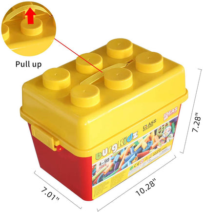 Burgkidz Pipe Tube Toys, 188 pieces of classic building blocks assembly toy with wheels and baseplate for kids. Perfect gift for boys and girls for creative learning education.