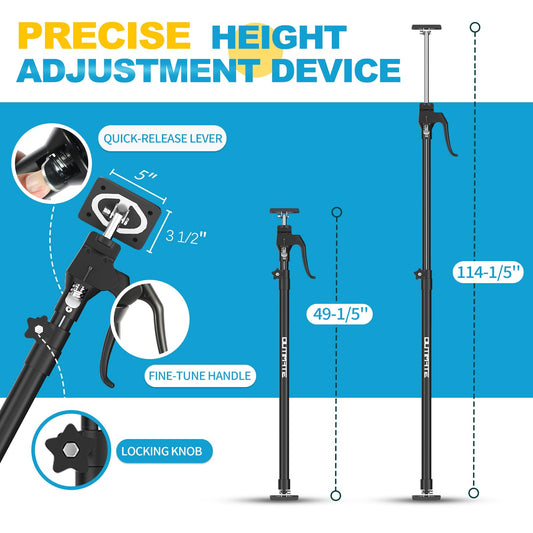 OUTIMATE Ceiling Support & Installation Support Heavy Duty, Cabinet Jack for Installation with 70 kg load capacity, adjustable telescopic pole from 125 cm to 290 cm, 1 piece