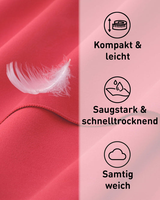 Fit-Flip microfiber towels - compact and lightweight - quick-drying microfiber towel - for travel, sports, beach - large bath towel (1x 180x90cm, Sunkist Coral)