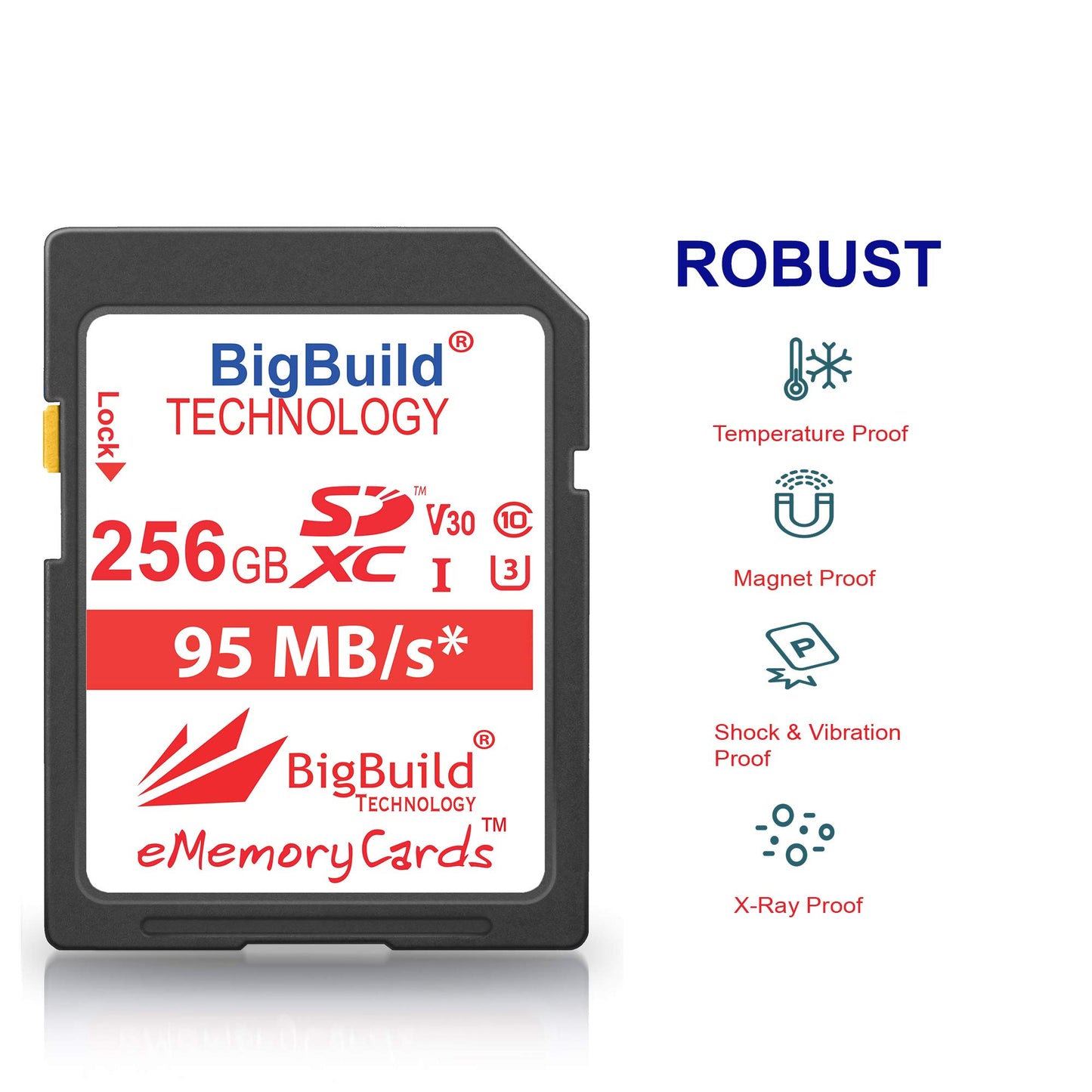 BigBuild Technology 256GB UHS-I U3 95MB/s Memory Card for Nikon D3400, D500, D5300, D5500, D5600, D610, D7200, D750, D7500, D850 Camera
