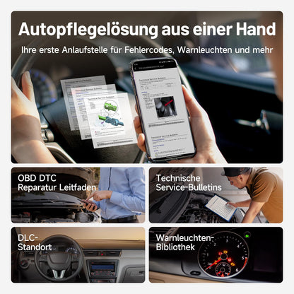 TOPDON Carpal-A OBD2 diagnostic tool for all vehicles, Bluetooth OBDII scanner All System, 6 service resets, AutoVIN, Smog-Check, Repair Guide, Engine Inspection.