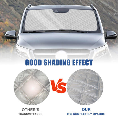 Opaltool thermal insulation mat for driver's cabin interior for Mercedes-Benz VITO II W639/Viano 2003-2014, 10PCS LWB UV & water resistant sunshade front window interior for RV privacy & temperature control.
