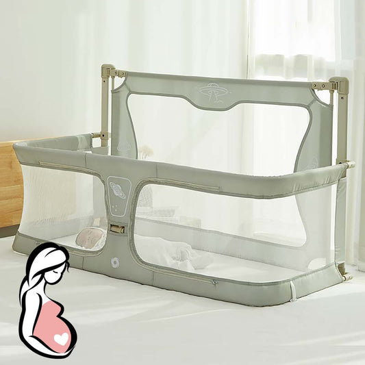 3 in 1 baby bed, baby cradle, 120x50cm, baby bed, adjustable height, bedside crib baby box spring bed, with accessories, baby playpen, baby playpen, that can be placed on the bed (Color: Light green)