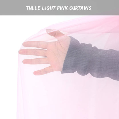 JTOOYS cross curtain swag, curtain panel for cross curtain rod curtain wedding decoration panel 130 * 550 cm (Pink)