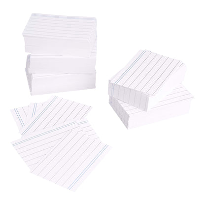 Amazon Basics A8 index cards (7.4 cm x 5.2 cm), lined, white, 1000 pieces & TimeTex index box for A8 plastic, blue