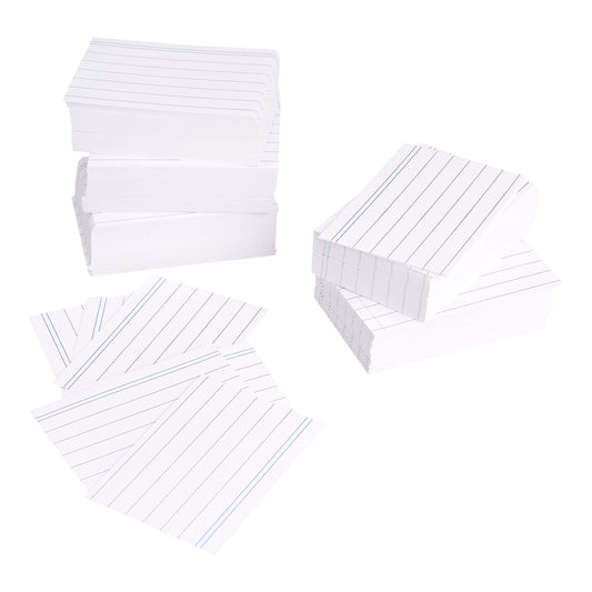 Amazon Basics A8 index cards (7.4 cm x 5.2 cm), lined, white, 1000 pieces & TimeTex index box for A8 plastic, blue