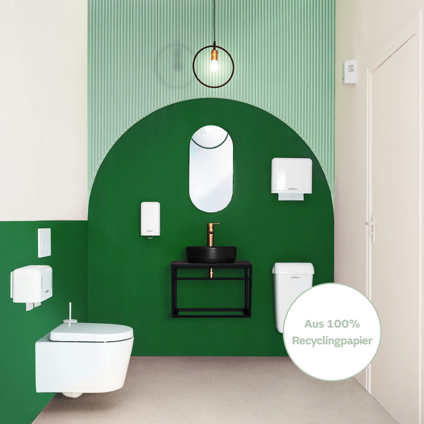Satino by WEPA Comfort paper towels Format Tissue 277210 - PT3 compatible - 2-ply - green - 20x160 sheets - V-fold - 25x23cm - EU Ecolabel certified - 100% recycled - 3,200 sheets