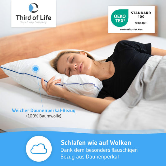 Pillow 50x70 inSPIRO, premium pillow developed by sleep experts, ergonomic pillow for side sleepers, back sleepers, stomach sleepers, ideal HWS neck pillow, pillow made in EU.