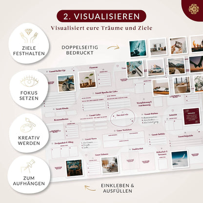 LIFECOMPASS® Vision Board Set & Bucket List for Couples "Our Future" - THE ORIGINAL - Create a shared vision board for your life - for partners and couples, anniversary gift