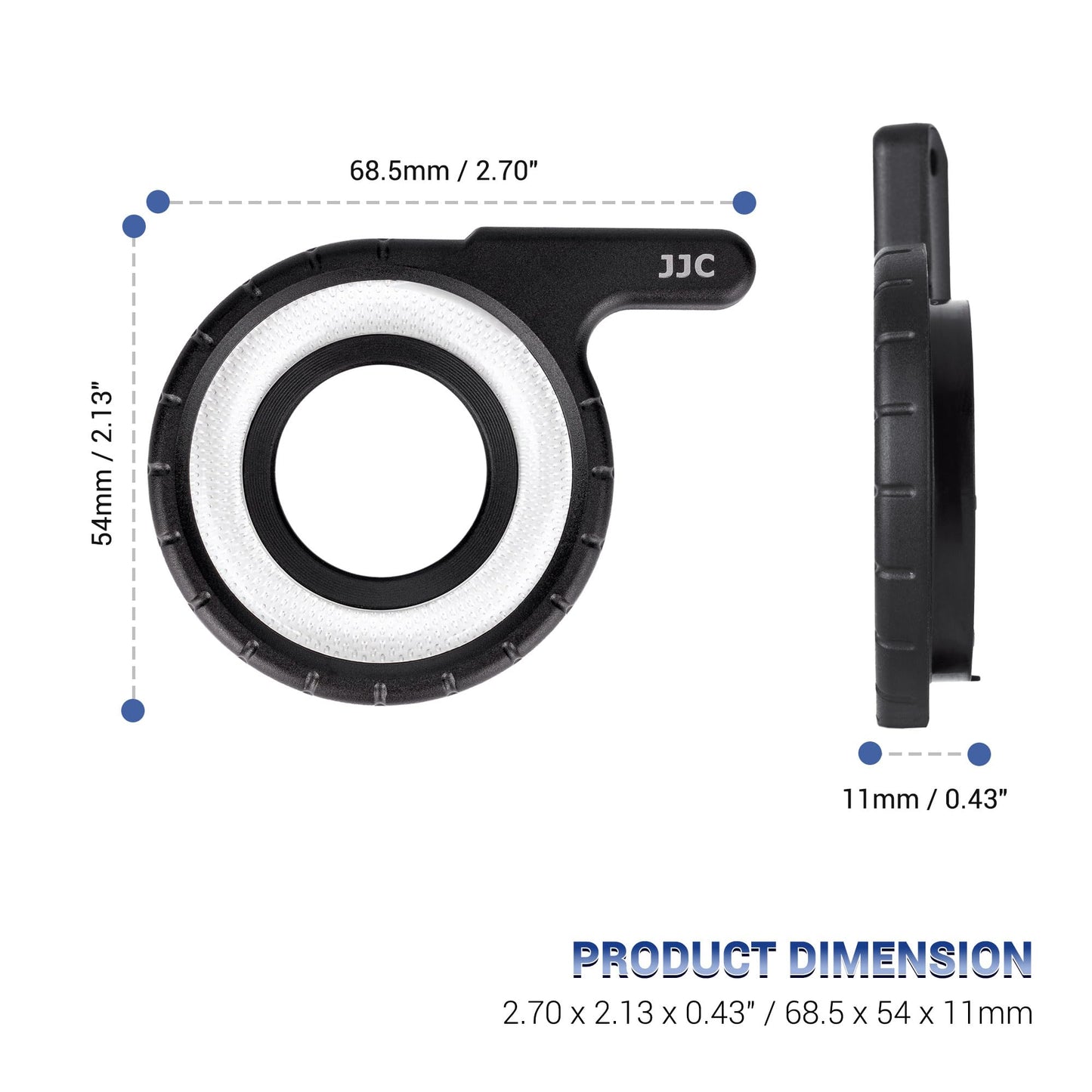 JJC Macro LED Light Guide Ring for Olympus Tough TG-7 TG-6 TG-5 TG-4 TG-3 TG-2 TG-1 TG7 TG6 TG5 cameras, TG series camera dedicated LED light guide attachment ring lighting macro photography accessory