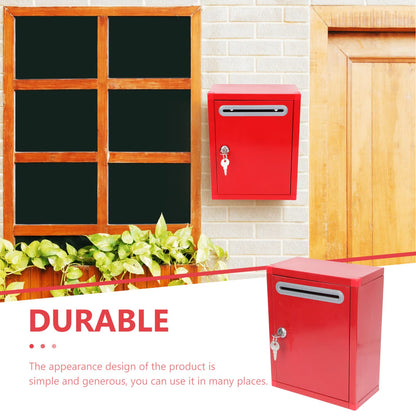GANAZONO Stainless Steel Love Box. Office Mailboxes Complaint Box. Charity Box. Ballot Box Collection Box Mailbox with Lock Love Box Donation Box Ballot Box Stainless Steel red
