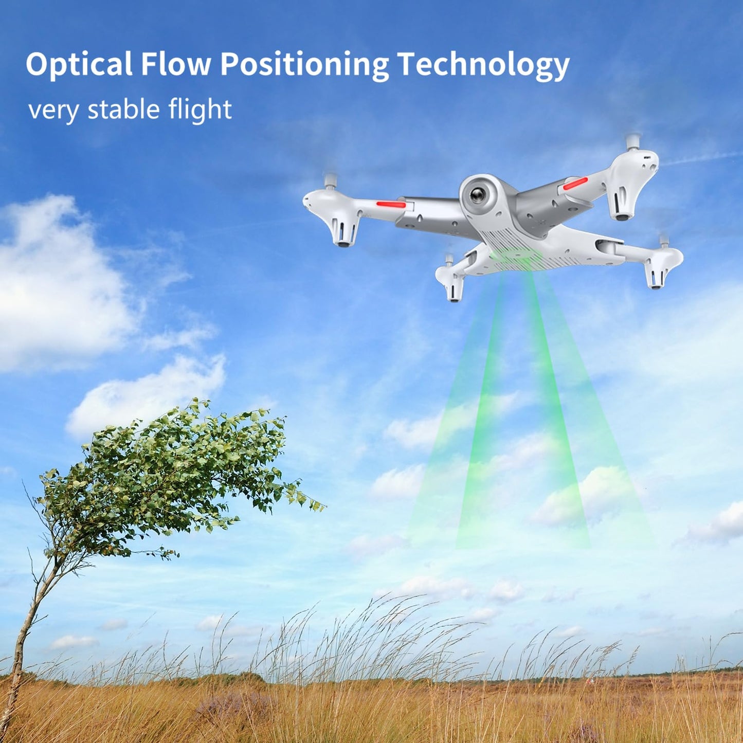 Loolinn | Drone with Optical Flow Positioning Technology - 40 minutes of long flight time/Very stable flight - Quadcopter drones with HD camera for children as a gift