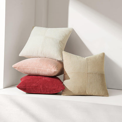 MIULEE 2 Pack Pillow Covers 50x50cm Rose Cushion Cover Pillowcases Throw Pillow Case Boho Couch Pillow Cord Decorative Accent Pillow Cover for Sofa