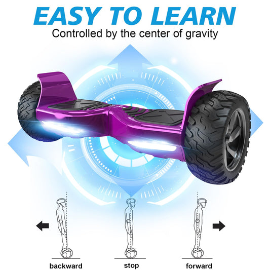 RCB 8.5" Premium Offroad Hoverboard, APP control function, Integrated LED Bluetooth with powerful motor, Electric all terrain hoverboards, Gift for kids.
