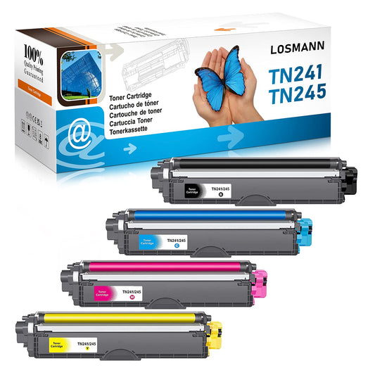 LOSMANN 4X Compatible Toner for Brother TN-241 TN-245 for Brother DCP-9020CDW DCP-9022CDW MFC-9130CW MFC-9140CDN MFC-9142CDN MFC-9330CDW MFC-9332CDW MFC-9340CDW MFC-9342CDW HL-3140CW HL-3142CW