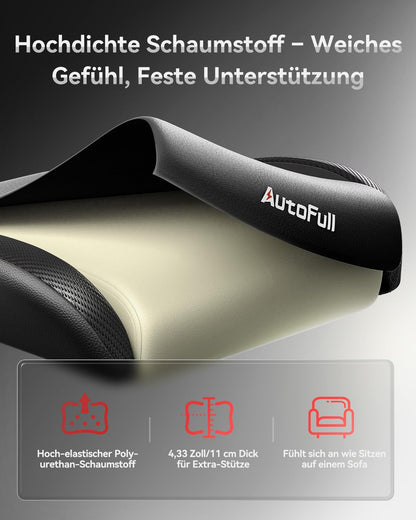 AutoFull C3 Gaming Chair, Ergonomic Gaming Chair with Lumbar Support, Height Adjustable & Tilt Function, Gaming Chairs with Footrest, 150 kg Capacity, Racing Seat Design PU Leather (Black)