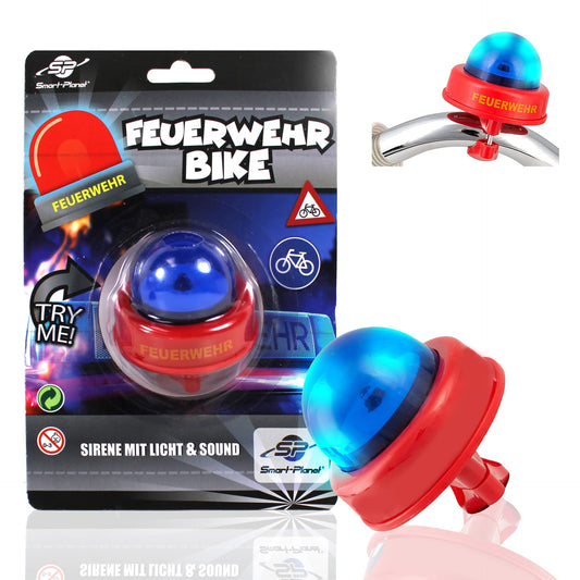 Smart Planet bicycle siren - Firefighter bicycle bell - Bike siren - Fun fire truck siren for kids - Bicycle bell for the handlebars with Tatü Tata sound.