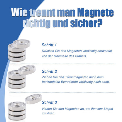 18 pieces Neodymium Magnets Extra Strong 10 KG Force 20 X 7 mm with Hole and Cap, Countersunk Pot Magnet with Screws and Steel Cushions, Strong Magnets for Kitchen, Bathroom, Magnetic Board, Offices