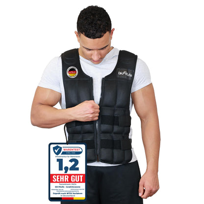 DH FitLife Adjustable Weighted Vest 10/20/30KG for muscle building and strength training | Weighted Vest | Running Vest for Women Men | Fitness Training Vest (Black-30kg)