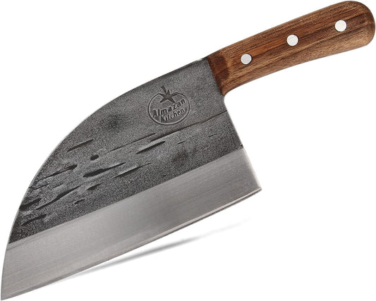 Almazan Kitchen Original Serbian Chef Knife with Sheath (Olive)